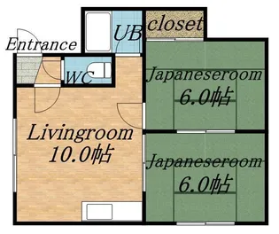 キャピタル花川Ⅱ【102号室】の間取り