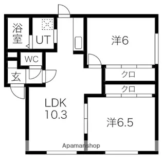 ル・シエル新川西【A 202号室】の間取り