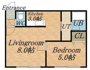 シャレー参番館【205号室】の間取り