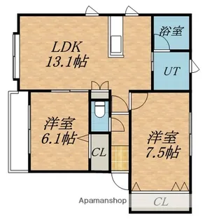 プランドール【篠路3−8】【101号室】の間取り