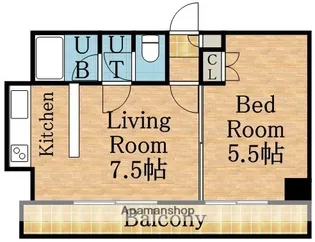メープル北27条【3階】の間取り