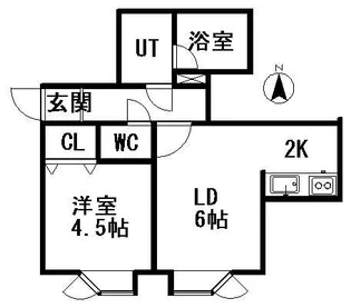 LEE SPACE 新道東【106号室】の間取り