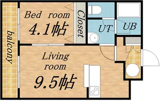 MAHALO OHASHI HOKUDAI【1階】の間取り