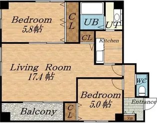 オリゾンテ麻生【502号室】の間取り
