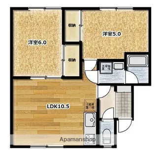 イー・エフ若葉通【102号室】の間取り