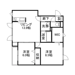 ディチャタウンB1【202号室】の間取り