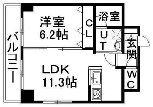 レジディア札幌駅ノース【8階】の間取り