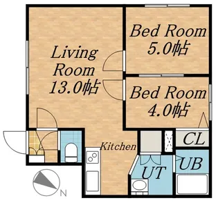 中沼パークハイツ【201号室】の間取り