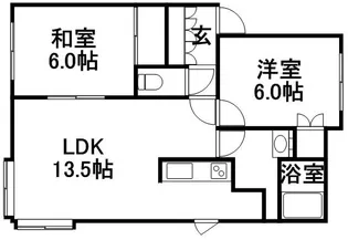 エトワール北都【203号室】の間取り