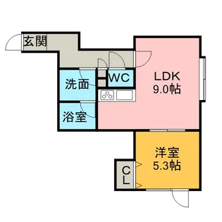 サニープレイス【102号室】の間取り