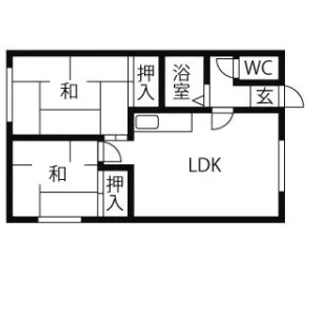 マンション谷川【202号室】の間取り