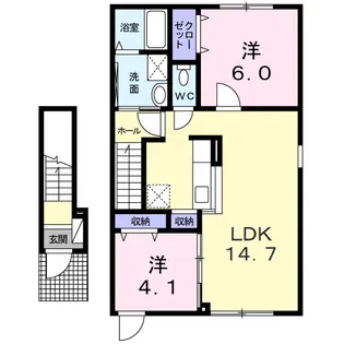 ヴューテラスⅠ【2階】の間取り