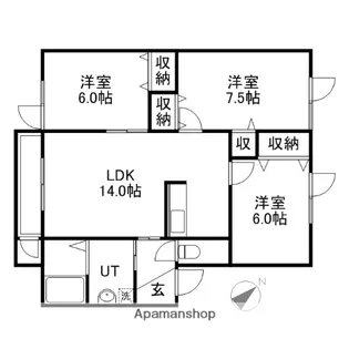 ギャザリングビレッジB棟【201号室】の間取り