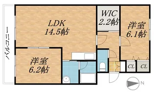 ルブランプルミエ【4階】の間取り