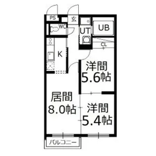 OMレジデンス北大大通り【2階】の間取り