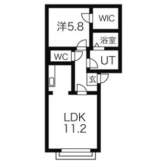 1LDKの間取り画像
