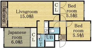 ベルマージュ522【5階】の間取り