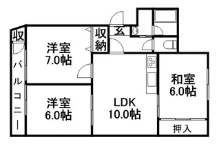 十一屋マンション【1階】の間取り