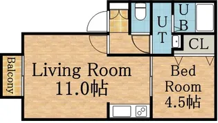 フェアリテイル【0102号室】の間取り