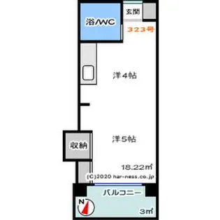 プラザハイツ24【323号室】の間取り