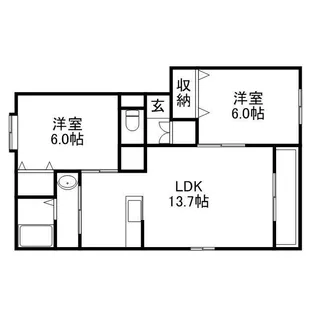 レオーネ新琴似【103号室】の間取り