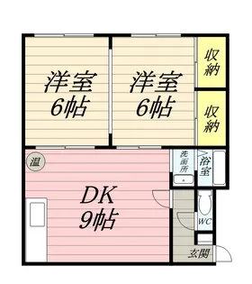 天狗ハイツ6号棟【2号室】の間取り