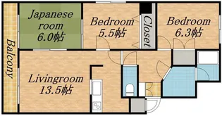 ノースウィズ参番館【0105号室】の間取り