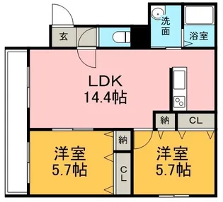 テルスター北25条【0102号室】の間取り