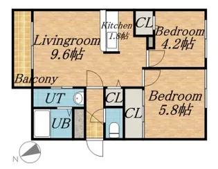 アシルル新川【2階】の間取り