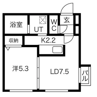 1DKの間取り画像