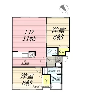 ボヌール210【4階】の間取り