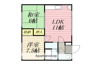 花川南8−3貸室【右.号室】の間取り