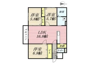 Central・Village【4階】の間取り