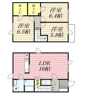 北海道札幌市北区屯田七条11丁目【テラスハウス】の間取り