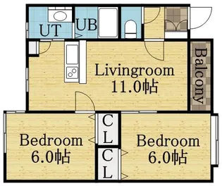 コーポK33【102号室】の間取り