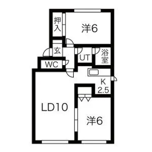 2LDKの間取り画像