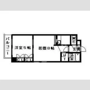 1DKの間取り画像