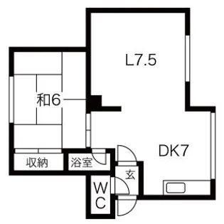 新琴似9条13丁目一棟三戸【2階左号室】の間取り