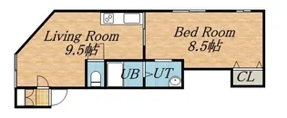 コーポ増住【1号室】の間取り