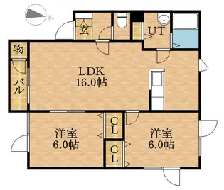 ノースタウン39【0102号室】の間取り