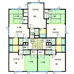 ヒュース北30【00206号室】の間取り