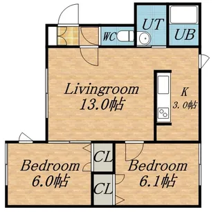 ルミエール麻生5【2階】の間取り