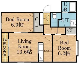 ノーヴァ32D【3階】の間取り