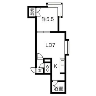 ポプラハイツ拓北【105号室】の間取り
