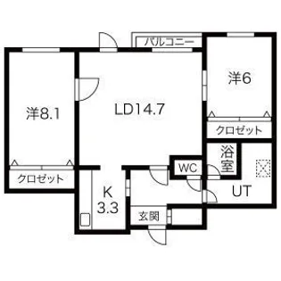 LEE SPACE篠路A【202号室】の間取り