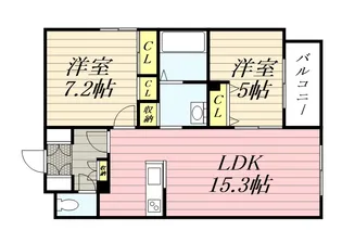エフュート元町【0201号室】の間取り