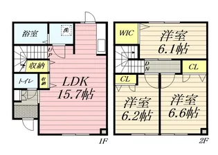ミモザA【1階】の間取り