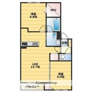 グランメール【305号室】の間取り