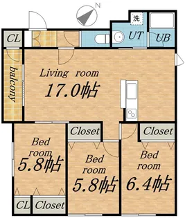 M’S FOREST【202号室】の間取り