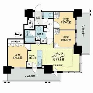 ザ・札幌タワーズ ウエストタワー【29階】の間取り